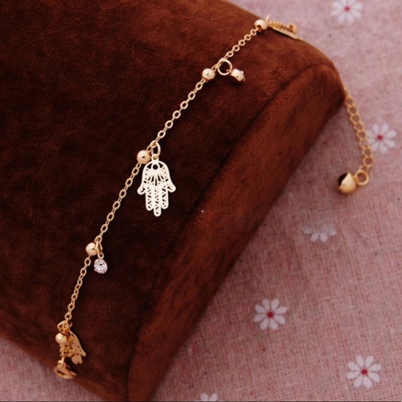 3/$30 NEW! Hamsa Bracelet Boho Palm Pendant Cute Gold - Picture 2 of 5